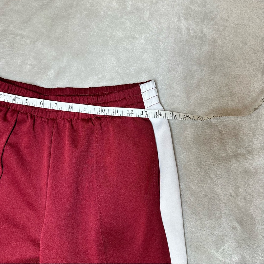 Sincerely Jules Maroon & White Side Stripe Pintuck Track Pants Sz M Sporty Chic - Picture 5 of 6